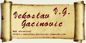 Vekoslav Gaćinović vizit kartica